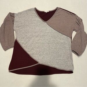 Ava James sweater, Colorblock V-Neck Sweater, large